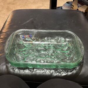 Green Glass Baking Dish